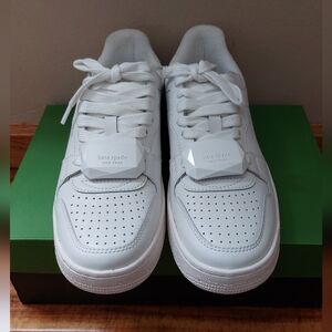 Kate Spade White Bolt GEM Action Leather  Sneakers Size 6.5
